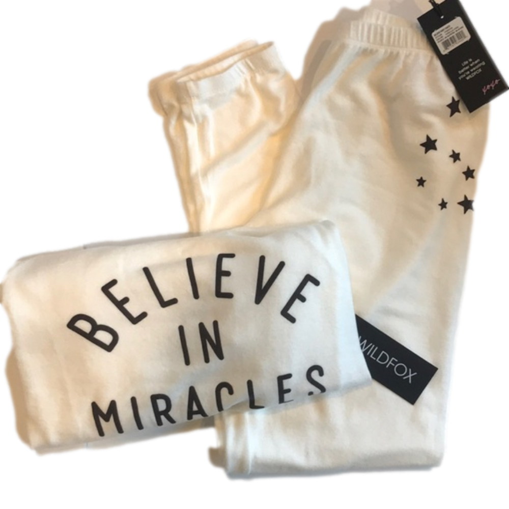 NWT Wildfox BELIEVE Rory 2 piece set